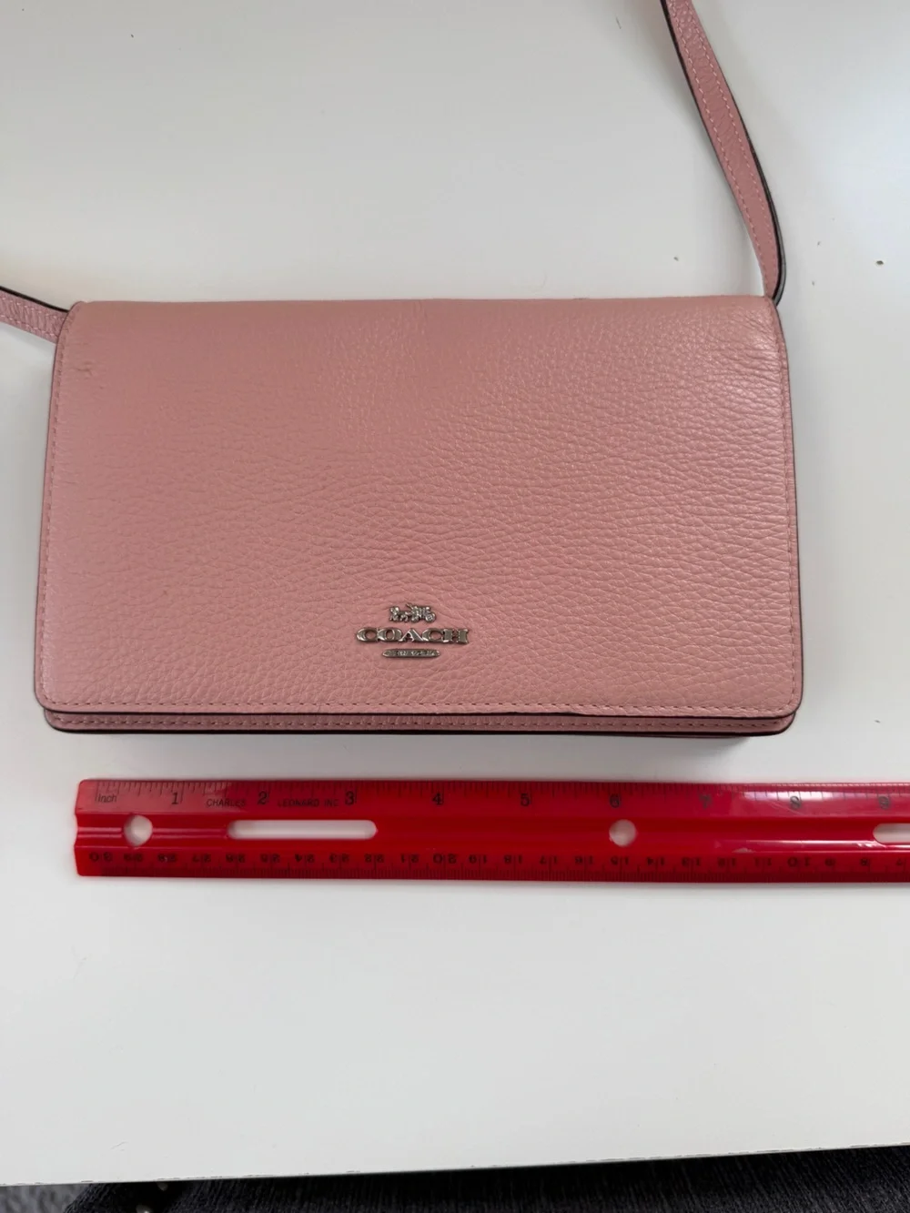 Coach Dusty Pink Pebbled Leather Crossbody Bag